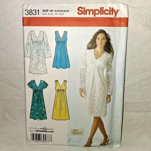 Simplicity 3831‎ Sewing Pattern Misses Petite Dress Two Lengths Sz US 16-24